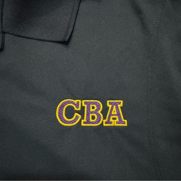 Embroidered CBA Polo Shirt Black Sport Tek Shirt Men’s Size 3XL XXXL Black Shirt - Picture 2 of 12